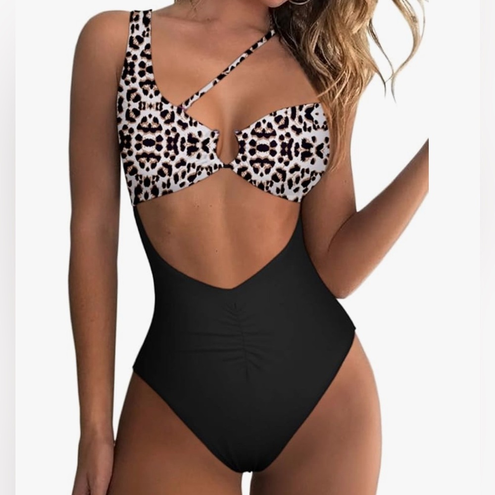 Leopard Print Cutout Swimsuit